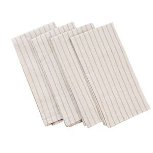 MEEMA Natural Striped Cotton Kitchen Napkins Upcycled Denim and Cotton Set of 4